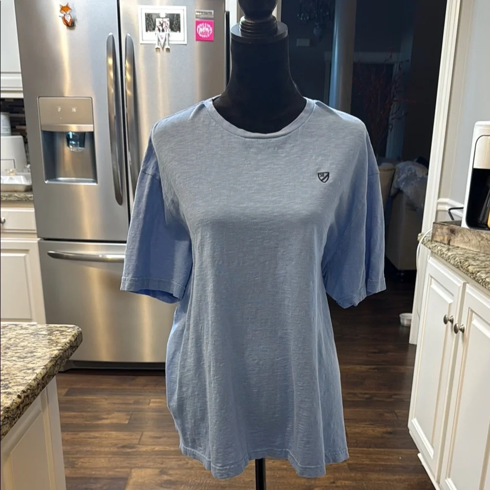 Daniel Cremieux Gray and Blue Relaxed Boxy T-Shirt - Picture 1 of 4